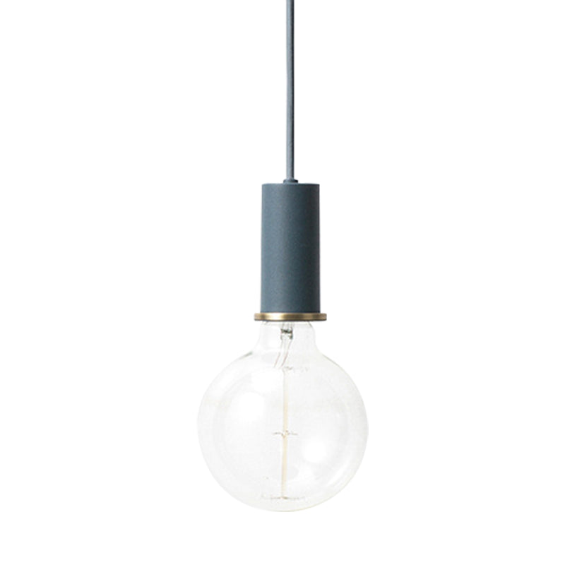 Mini Hanging Macaron Loft Metal Pendant Light - Single Light in Black/Blue/Pink/White - Perfect for Cafes
