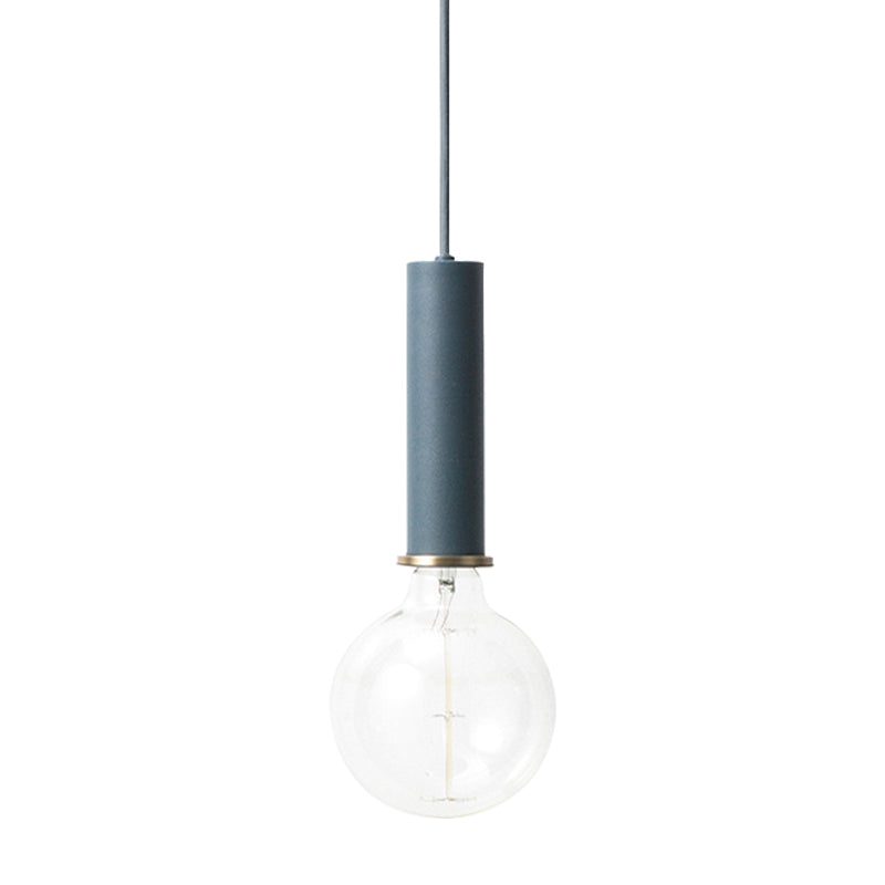 Mini Macaron Loft Metal Pendant Light - Single Hanging Lamp For Cafes Black/Blue/Pink/White