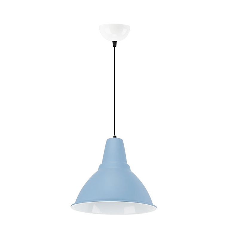 Industrial Dome Shade Metal Ceiling Fixture: Stylish Hanging Light In Red/Yellow - Perfect For