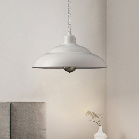 Double Bubble Hanging Lamp - Vintage Style Metallic Suspension Light in Red/White for Coffee Shop