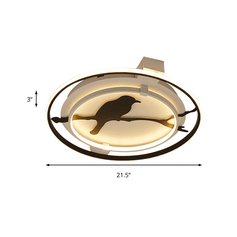 Black Acrylic Bird Ceiling Mount Light for Bathroom and Bedroom