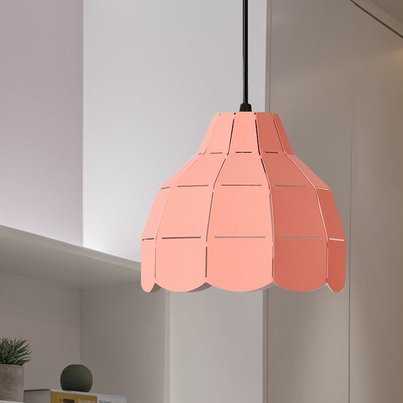 Macaron Scallop Dome Pendant Light - Pink/Yellow/Blue - Perfect for Living Room