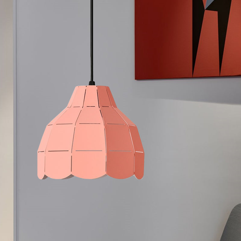 Macaron Scallop Dome Pendant Light - Pink/Yellow/Blue - Perfect for Living Room