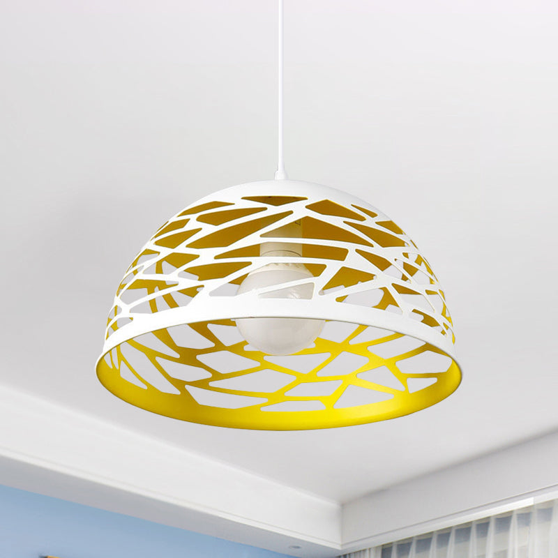 Hollowed-Out Dome Nordic Pendant Light - Yellow