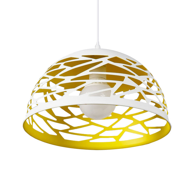 Hollowed-Out Dome Nordic Pendant Light - Yellow