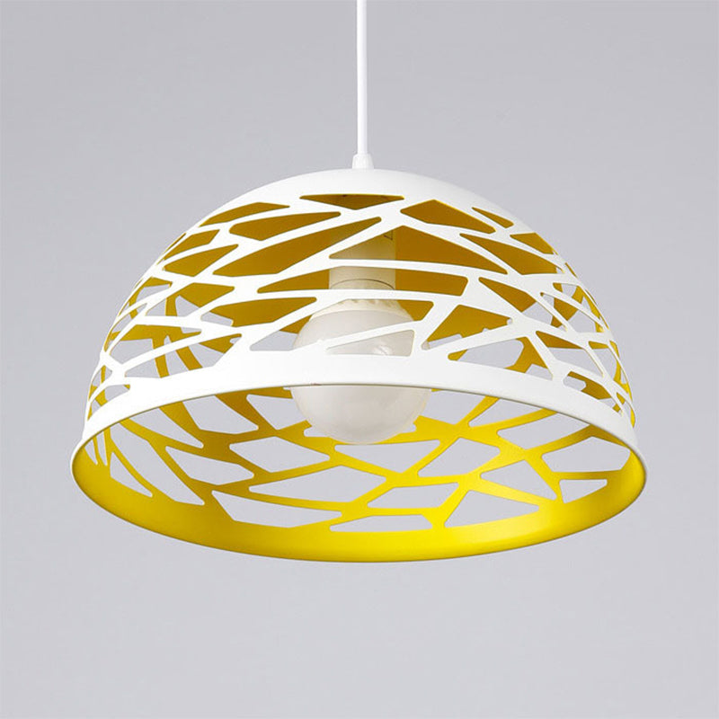 Hollowed-Out Dome Nordic Pendant Light - Yellow