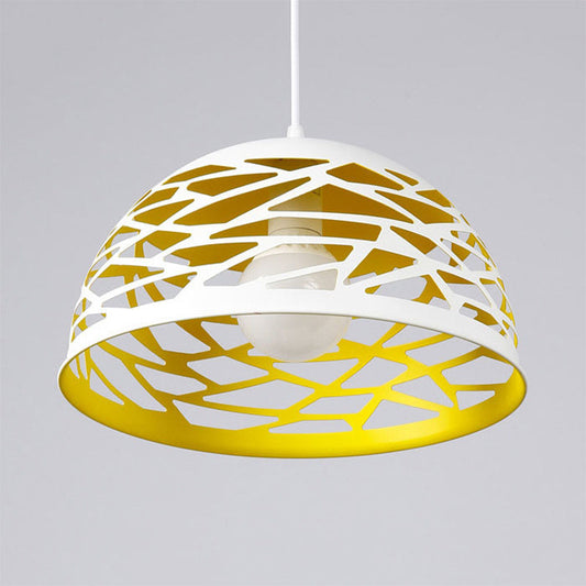 Hollowed-Out Dome Nordic Pendant Light - Yellow