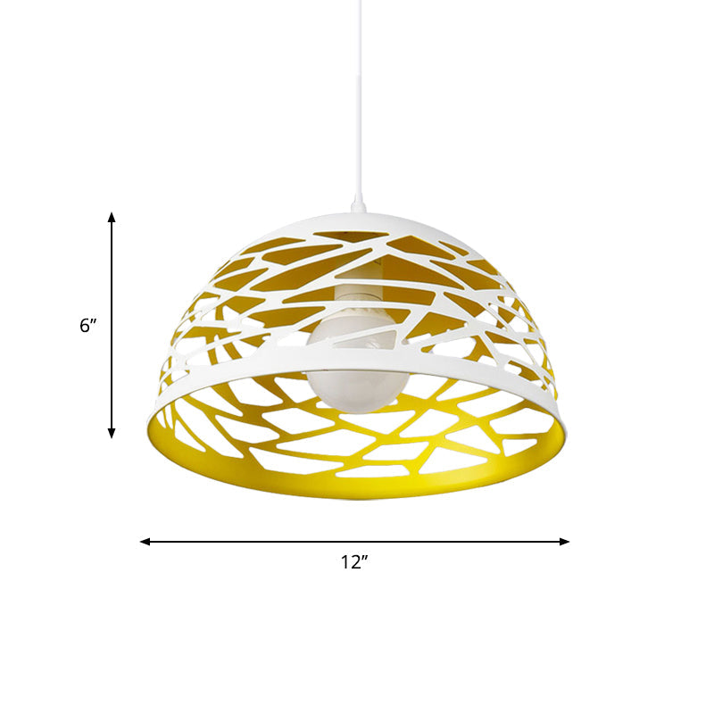 Hollowed-Out Dome Nordic Pendant Light - Yellow