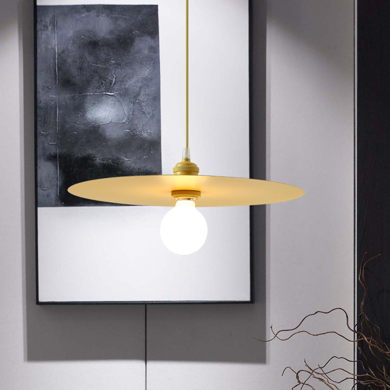 Macaron Pendant Light with Metal Disc Shade, Multi Color Options and Single Bulb