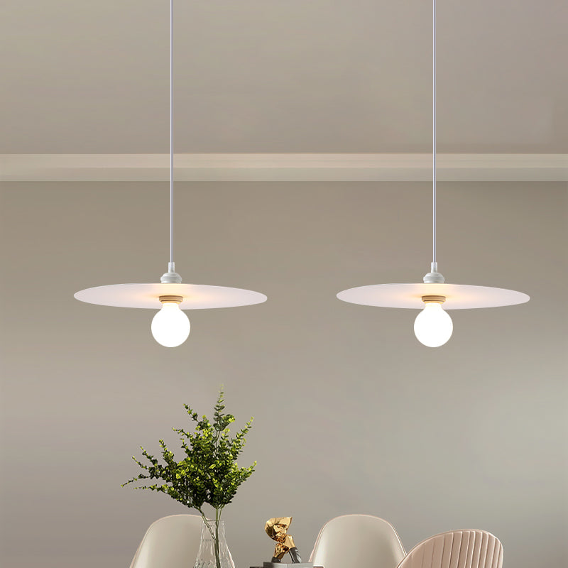 Macaron Pendant Light with Metal Disc Shade, Multi Color Options and Single Bulb