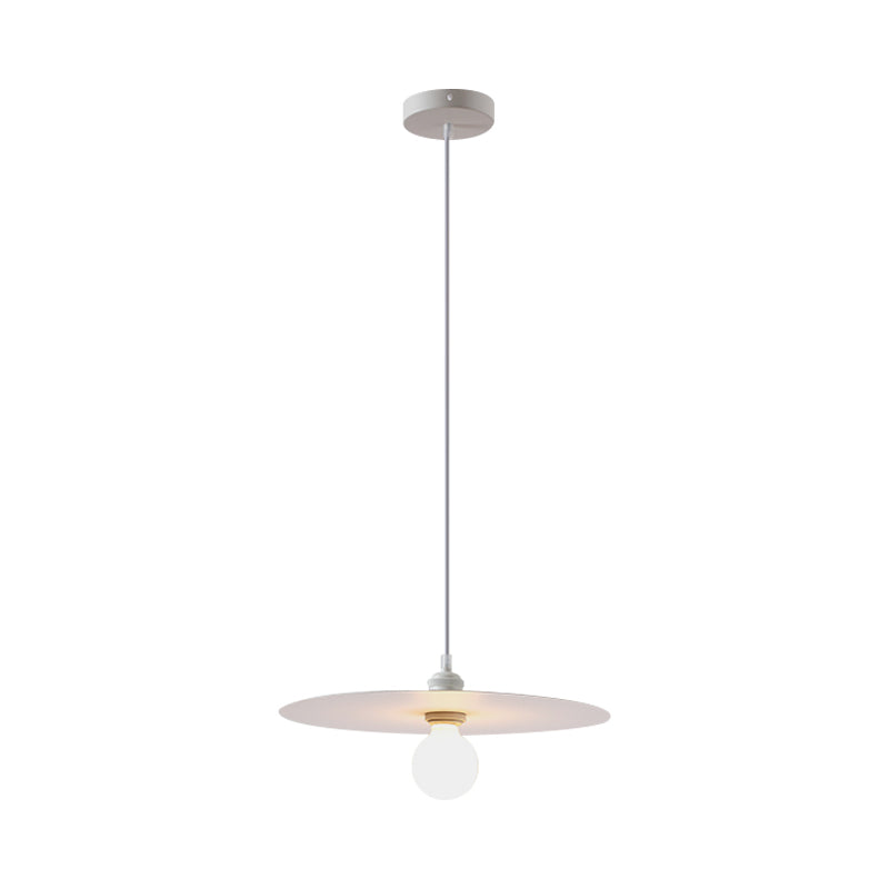 Macaron Pendant Light with Metal Disc Shade, Multi Color Options and Single Bulb