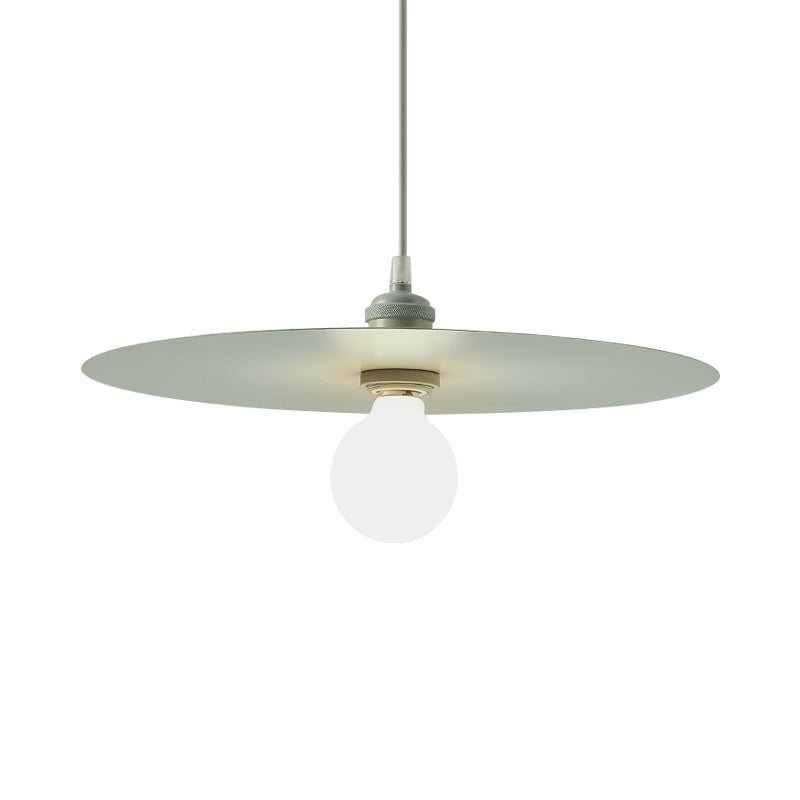 Macaron Pendant Light with Metal Disc Shade, Multi Color Options and Single Bulb