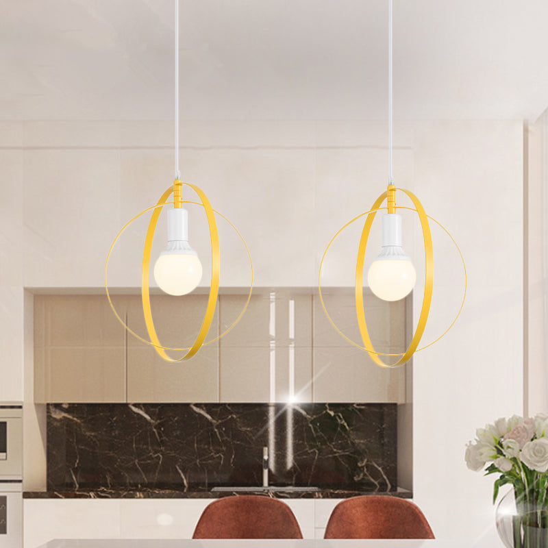 Rotatable Nordic Pendant Hanging Lamp - 1-Light Metal Ceiling Light in Multi Colors