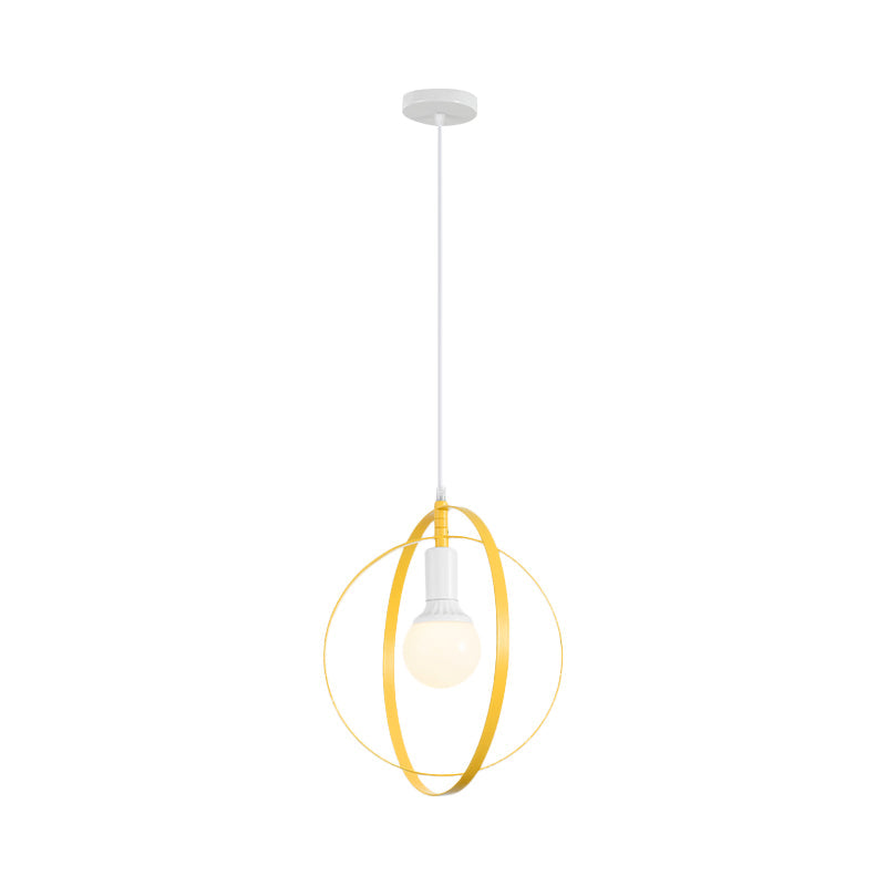 Rotatable Nordic Pendant Hanging Lamp - 1-Light Metal Ceiling Light in Multi Colors