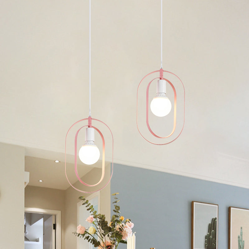 Rotatable Nordic Pendant Hanging Lamp - 1-Light Metal Ceiling Light in Multi Colors