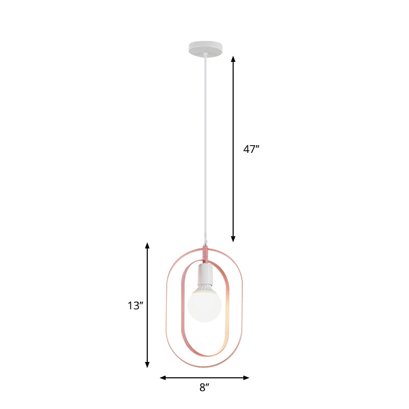 Rotatable Nordic Pendant Hanging Lamp - 1-Light Metal Ceiling Light in Multi Colors