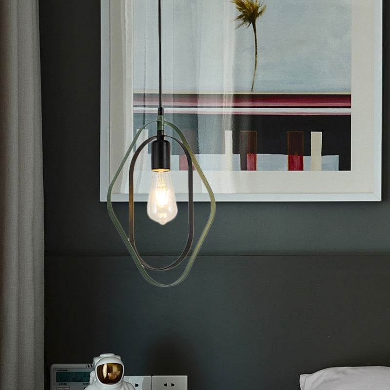 Rotatable Nordic Pendant Hanging Lamp - 1-Light Metal Ceiling Light in Multi Colors