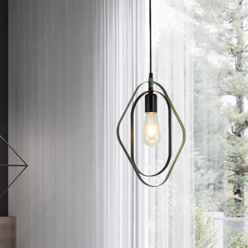 Rotatable Nordic Pendant Hanging Lamp - 1-Light Metal Ceiling Light in Multi Colors