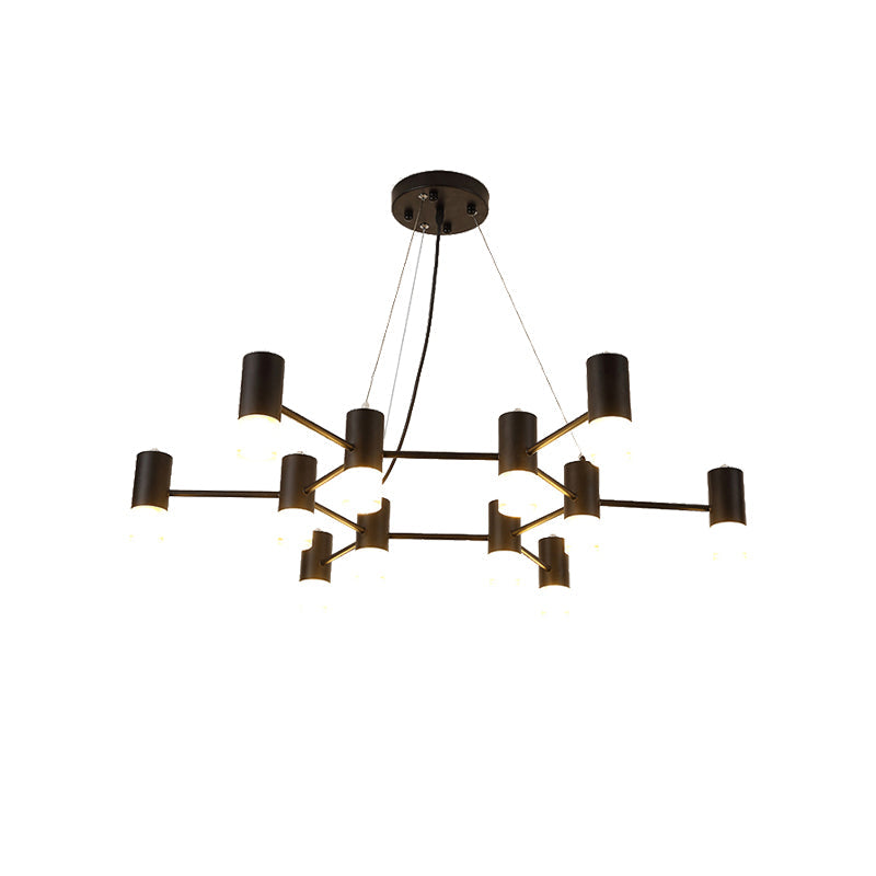 Julia - Black Modern Black Finish Hanging Light Honeycomb Metal Chandelier for Restaurant Cottage