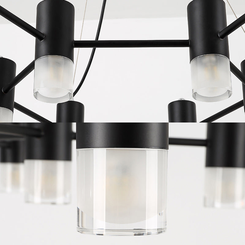 Julia - Black Modern Black Finish Hanging Light Honeycomb Metal Chandelier for Restaurant Cottage