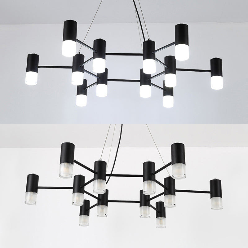 Julia - Black Modern Black Finish Hanging Light Honeycomb Metal Chandelier for Restaurant Cottage