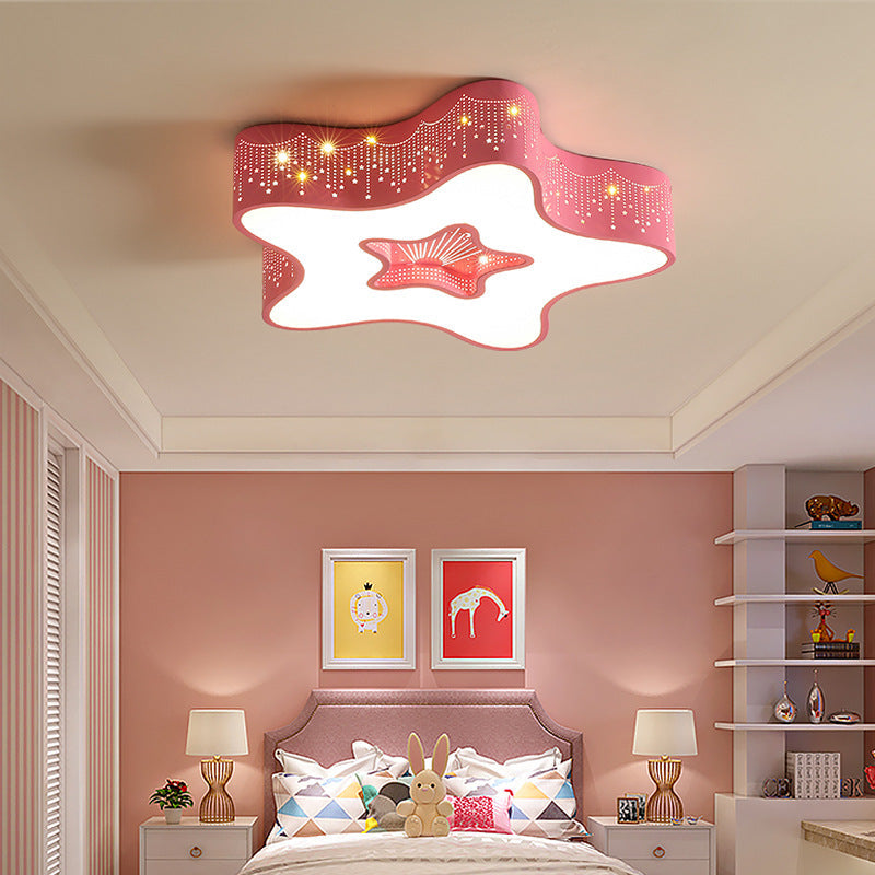 Plafonnier LED moderne en métal et acrylique pour chambre d'enfant