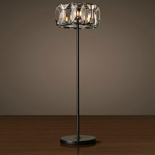 Minimalist Black Led Crystal Floor Lamp For Living Room