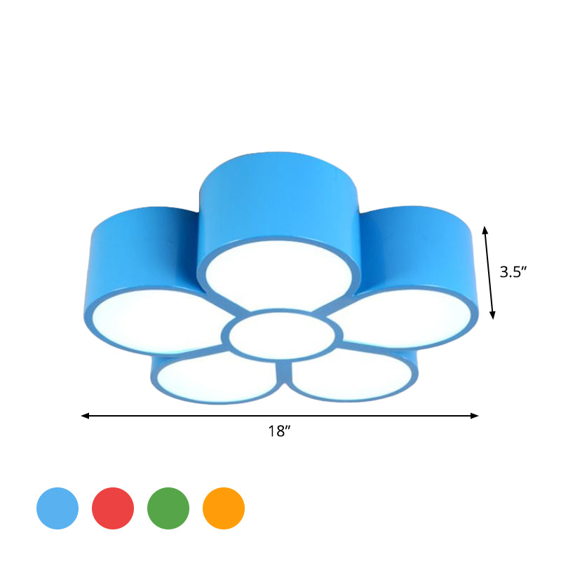 Plafonnier LED Plum Blossom pour plafond de jardin d'enfants - Rouge/Jaune/Bleu