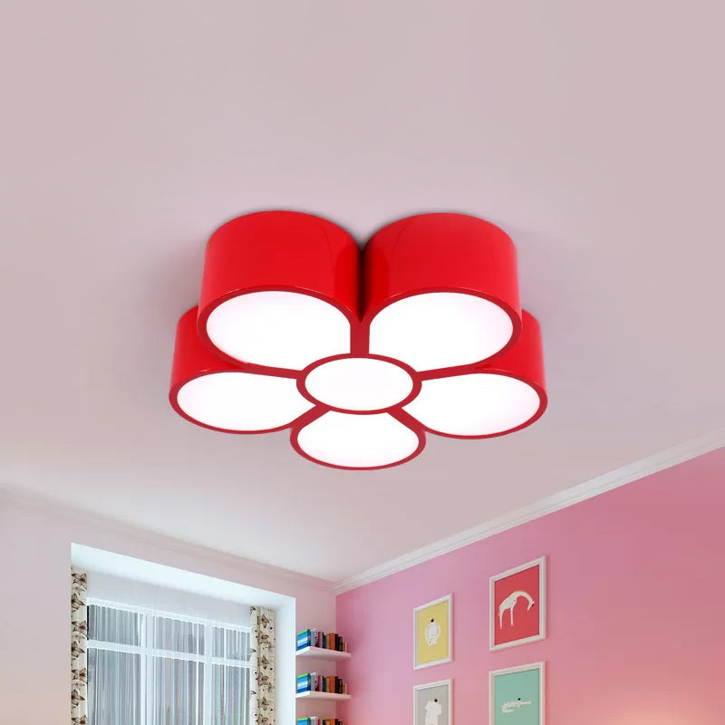 Plafonnier LED Plum Blossom pour plafond de jardin d'enfants - Rouge/Jaune/Bleu