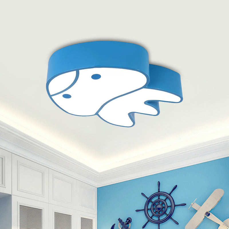Plafonnier à LED en acrylique à motif de méduse fantaisiste pour chambre d'enfant - Éclairage encastré à LED en rouge/jaune/bleu