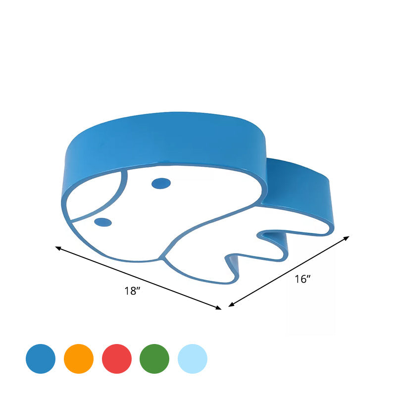 Plafonnier à LED en acrylique à motif de méduse fantaisiste pour chambre d'enfant - Éclairage encastré à LED en rouge/jaune/bleu