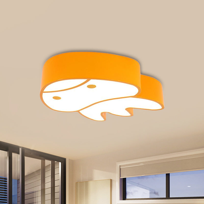 Plafonnier à LED en acrylique à motif de méduse fantaisiste pour chambre d'enfant - Éclairage encastré à LED en rouge/jaune/bleu