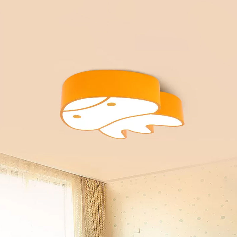 Plafonnier à LED en acrylique à motif de méduse fantaisiste pour chambre d'enfant - Éclairage encastré à LED en rouge/jaune/bleu