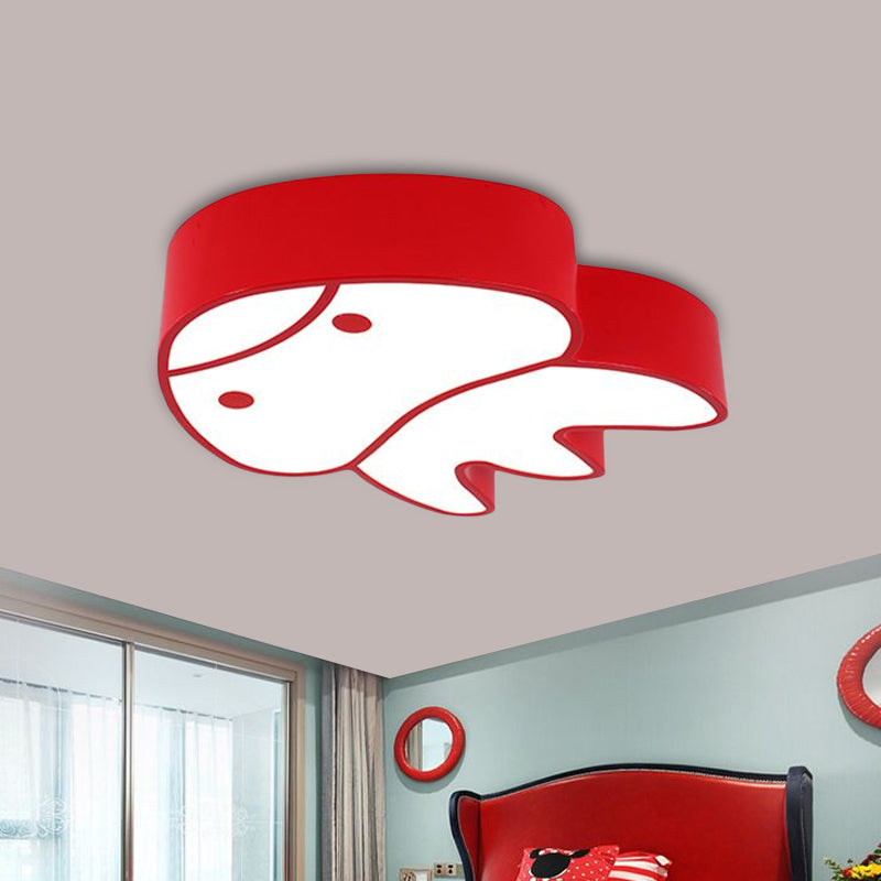 Plafonnier à LED en acrylique à motif de méduse fantaisiste pour chambre d'enfant - Éclairage encastré à LED en rouge/jaune/bleu