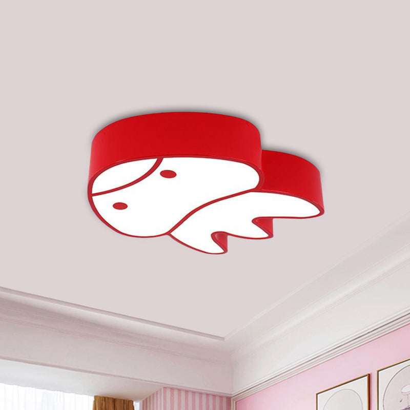 Plafonnier à LED en acrylique à motif de méduse fantaisiste pour chambre d'enfant - Éclairage encastré à LED en rouge/jaune/bleu