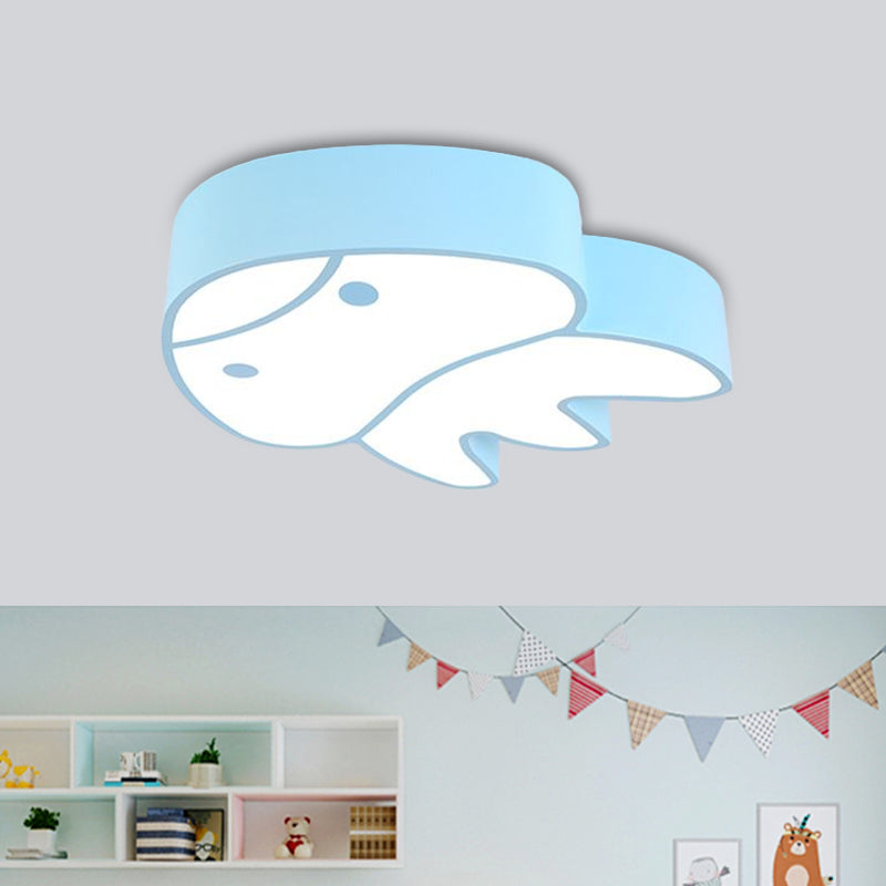 Plafonnier à LED en acrylique à motif de méduse fantaisiste pour chambre d'enfant - Éclairage encastré à LED en rouge/jaune/bleu