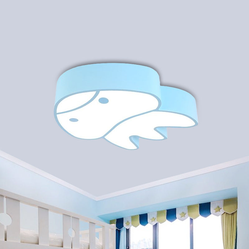 Plafonnier à LED en acrylique à motif de méduse fantaisiste pour chambre d'enfant - Éclairage encastré à LED en rouge/jaune/bleu