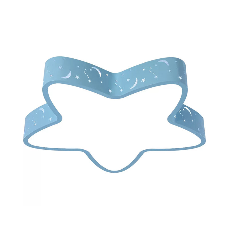 Luminaire encastré à LED en forme d'étoile de mer avec design creux pour chambre d'enfant - Rose/Bleu clair