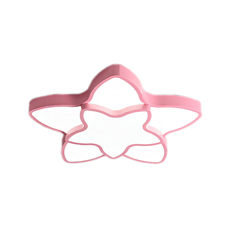 Cartoon LED Flush Mount Light: Vibrant 2-Star Acrylic Ceiling Lamp for Corridor and Kid's Bedroom