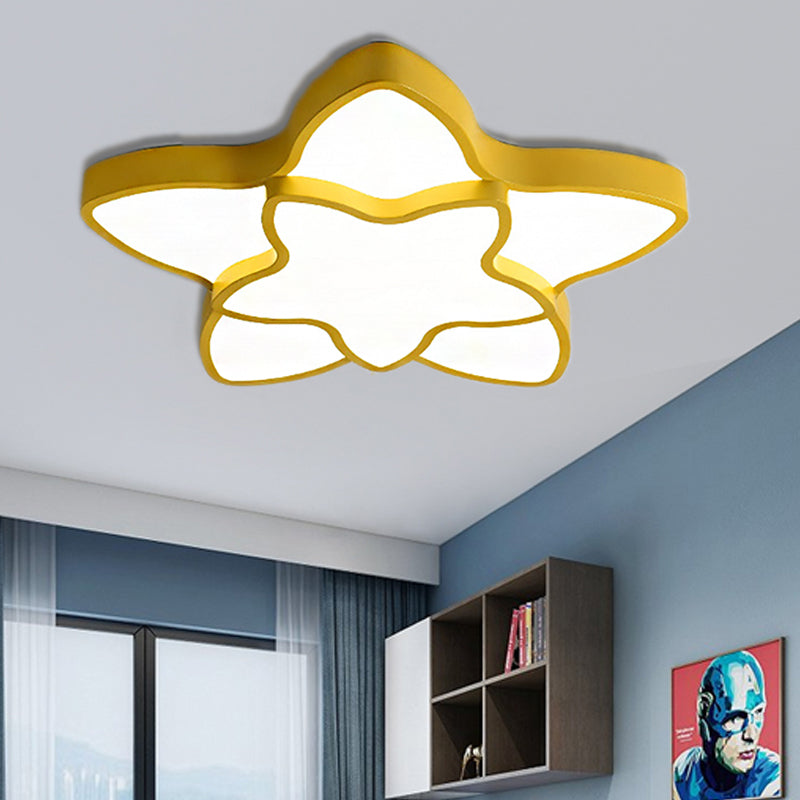 Cartoon LED Flush Mount Light: Vibrant 2-Star Acrylic Ceiling Lamp for Corridor and Kid's Bedroom