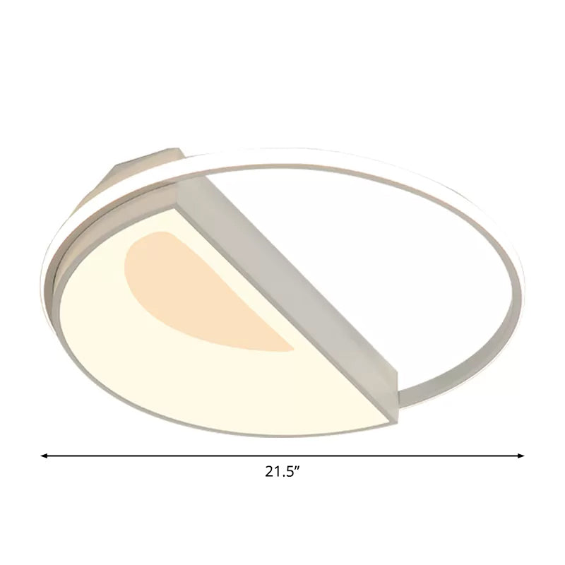 Contemporary Round Acrylic Flush Mount Lamp LED 18"/21.5" Wide White/Pink/Blue, for Bedroom in Warm/White Light