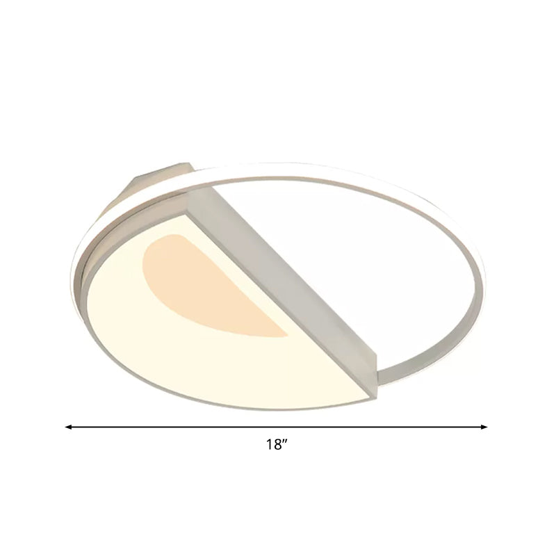 Contemporary Round Acrylic Flush Mount Lamp LED 18"/21.5" Wide White/Pink/Blue, for Bedroom in Warm/White Light