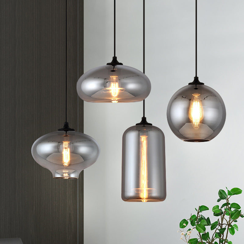 Smoke Gray Glass Mini Pendant Light - Modern Ceiling Hanging Light for Bar & Cafe