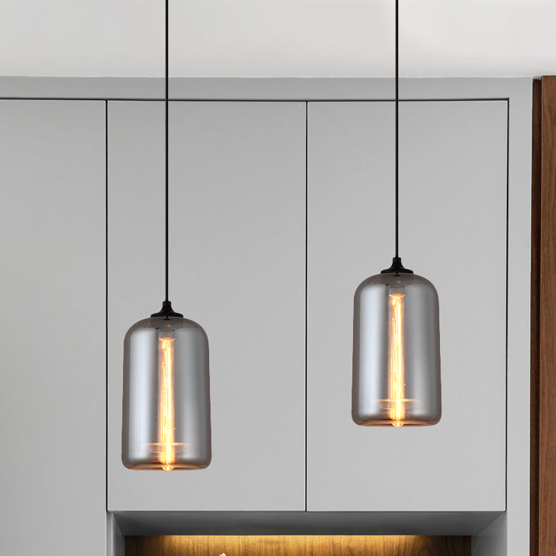 Smoke Gray Glass Mini Pendant Light - Modern Ceiling Hanging Light for Bar & Cafe
