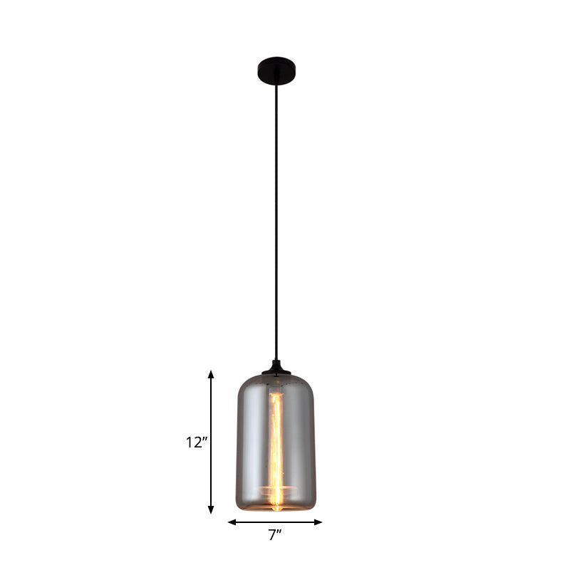 Smoke Gray Glass Mini Pendant Light - Modern Ceiling Hanging Light for Bar & Cafe