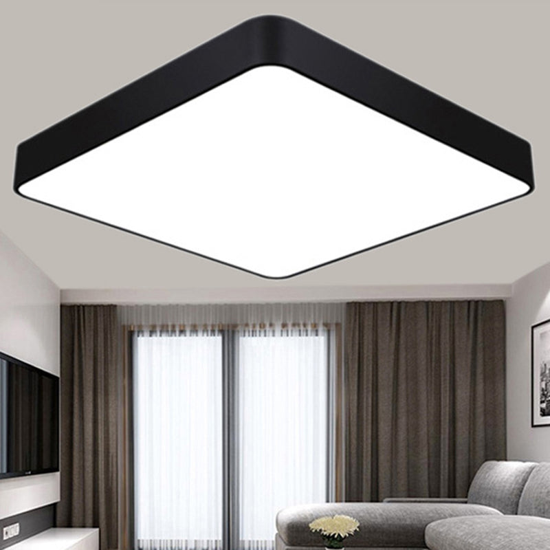 Plafonnier carré nordique à LED en acrylique pour bureau (noir/blanc, 40,6/59,7/99,1 cm de large)