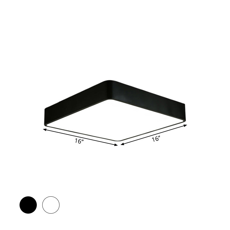 Plafonnier carré nordique à LED en acrylique pour bureau (noir/blanc, 40,6/59,7/99,1 cm de large)