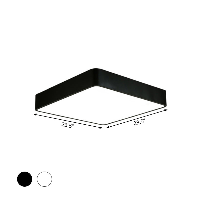 Plafonnier carré nordique à LED en acrylique pour bureau (noir/blanc, 40,6/59,7/99,1 cm de large)