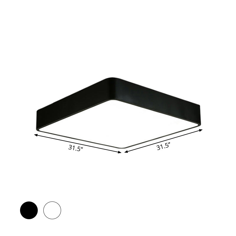 Plafonnier carré nordique à LED en acrylique pour bureau (noir/blanc, 40,6/59,7/99,1 cm de large)