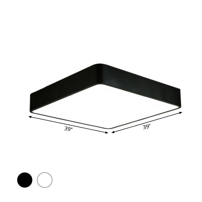 Plafonnier carré nordique à LED en acrylique pour bureau (noir/blanc, 40,6/59,7/99,1 cm de large)